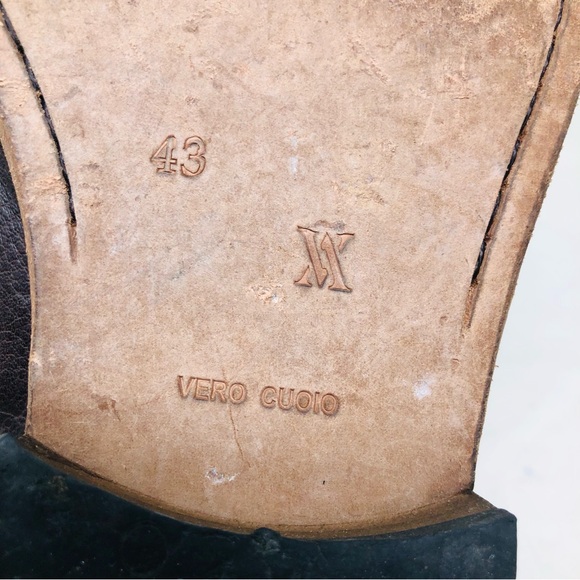 Valuni Brown Pebbled Leather Buckled Strap Oxfords - Picture 11 of 13